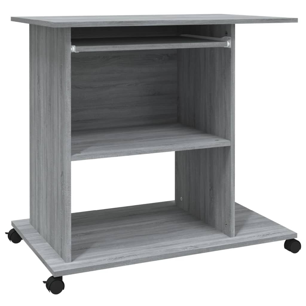 vidaXL Computer Desk Grey Sonoma 80x50x75 cm Engineered Wood