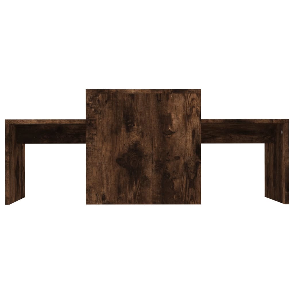 Coffee Table Set Smoked Oak 100x48x40 cm Engineered Wood
