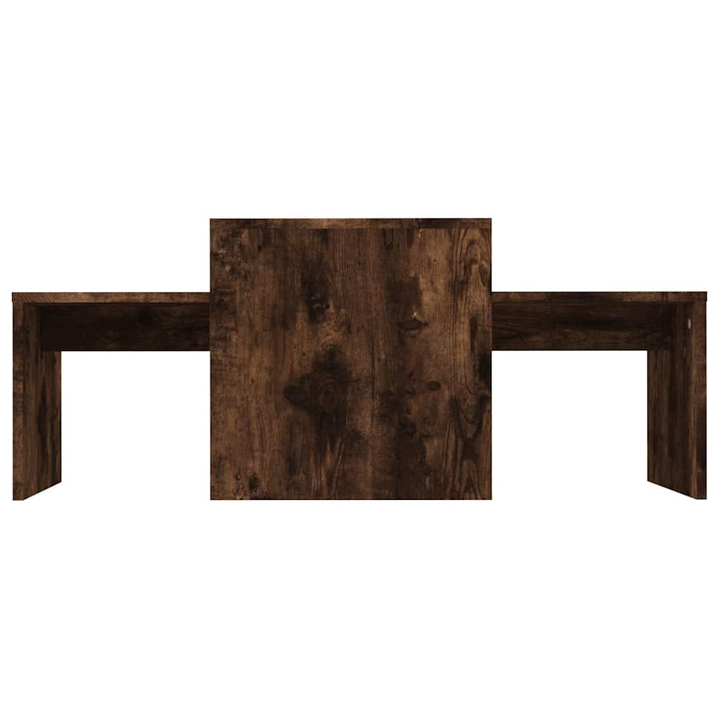 815546 vidaXL Coffee Table Set Smoked Oak 100x48x40 cm Engineered Wood