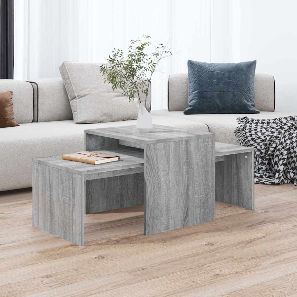 Coffee Table Set Grey Sonoma 100x48x40 cm Engineered Wood