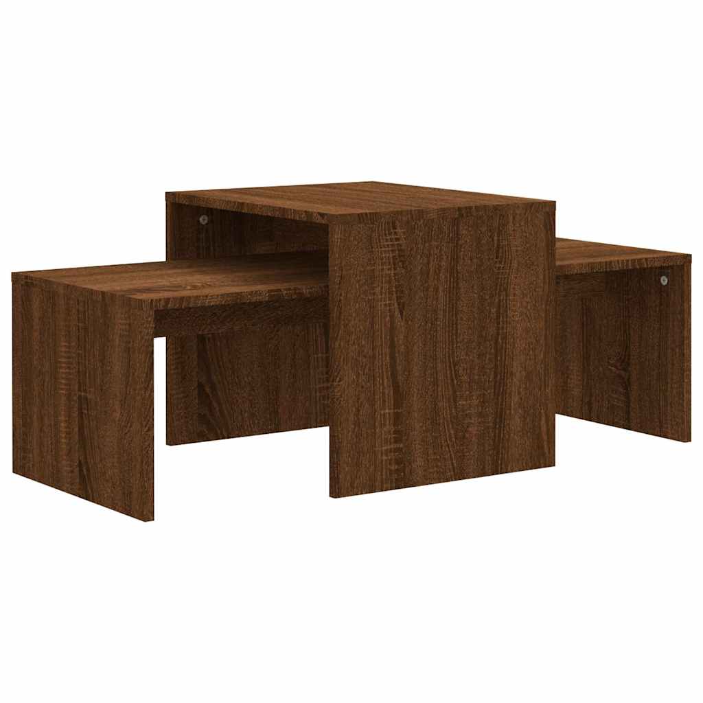 Coffee Table Set Brown Oak 100x48x40 cm Engineered Wood