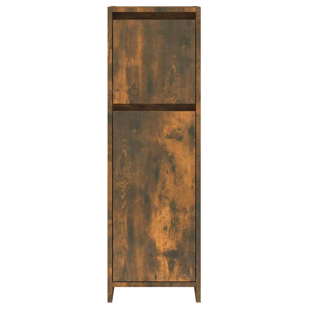 815552 vidaXL Bathroom Cabinet Smoked Oak 30x30x95 cm Engineered Wood