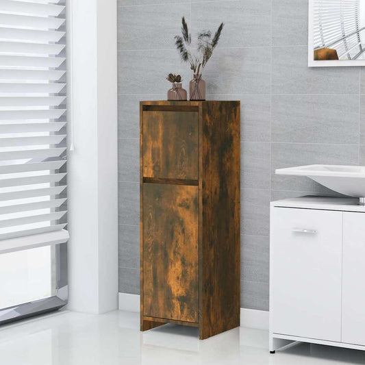 815552 vidaXL Bathroom Cabinet Smoked Oak 30x30x95 cm Engineered Wood