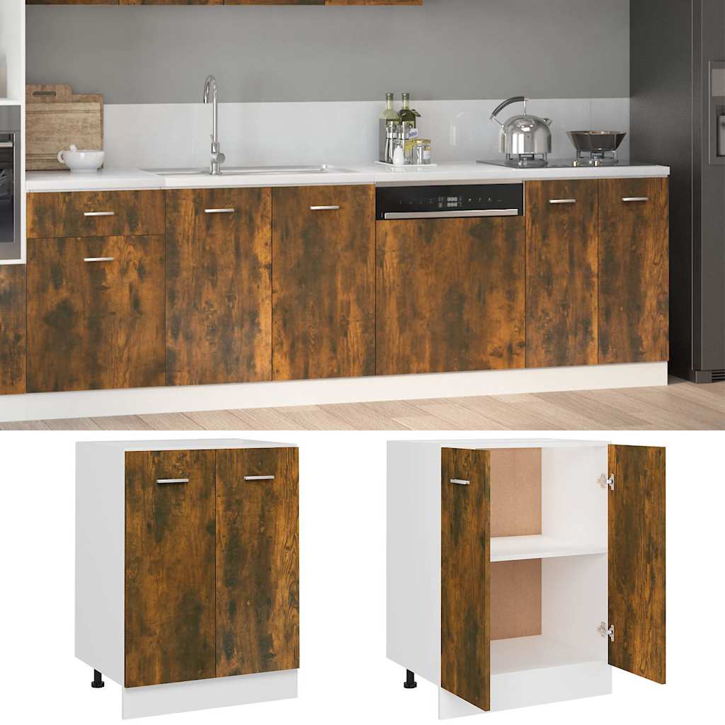 Bottom Cabinet "Lyon" Smoked Oak 60x46x81,5 cm Engineered Wood