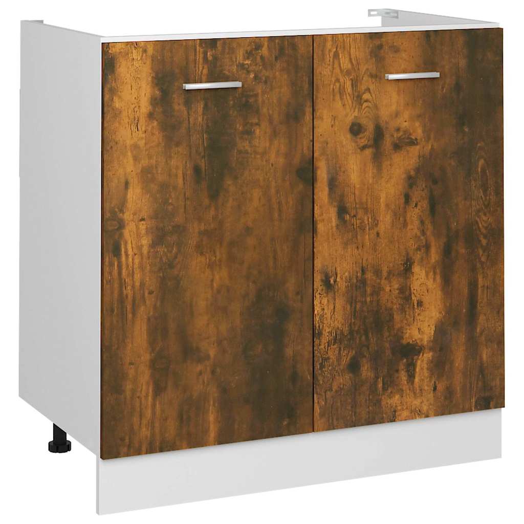 Sink Bottom Cabinet "Lyon" Smoked Oak 80x46x81.5 cm
