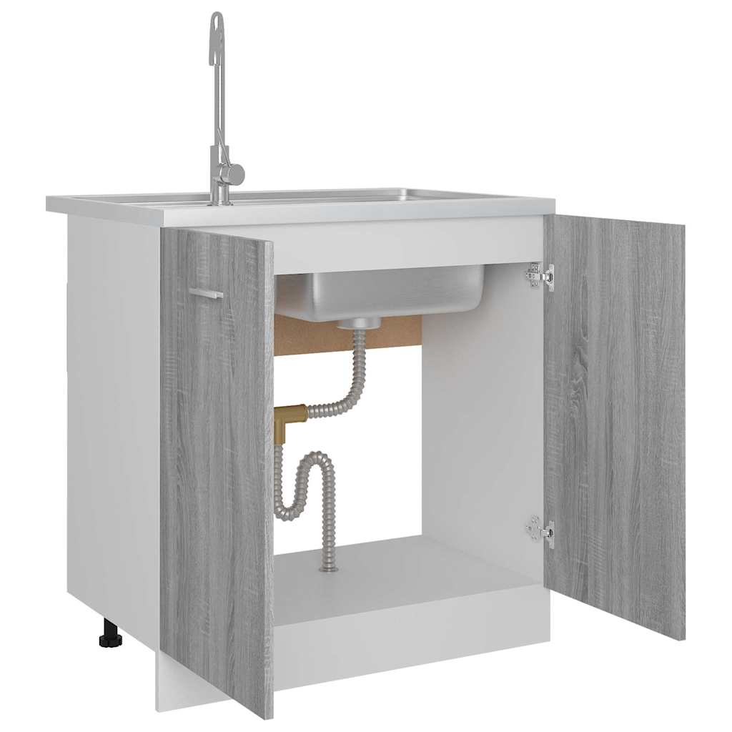 Sink Bottom Cabinet "Lyon" Grey Sonoma 80x46x81.5 cm