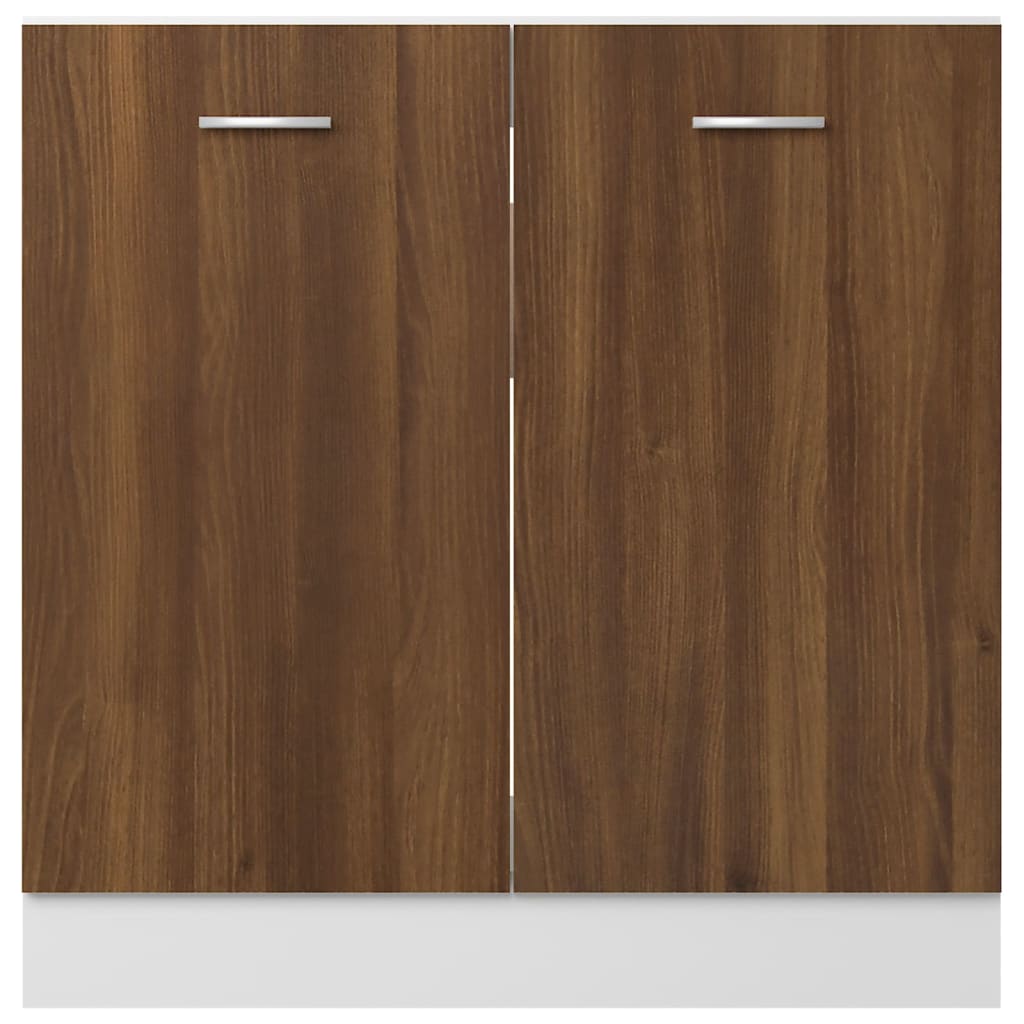 vidaXL Sink Bottom Cabinet Brown Oak 80x46x81.5 cm Engineered Wood