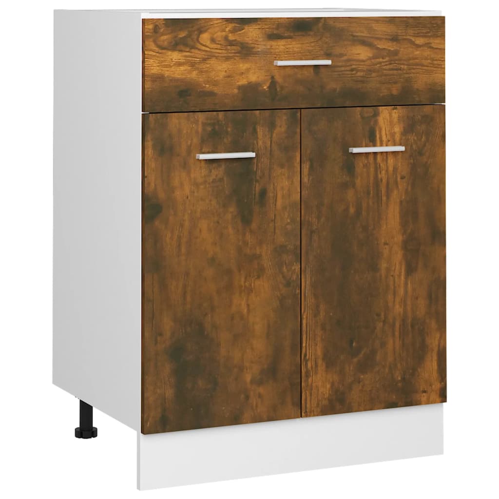 vidaXL Drawer Bottom Cabinet Smoked Oak 60x46x81.5 cm Engineered Wood