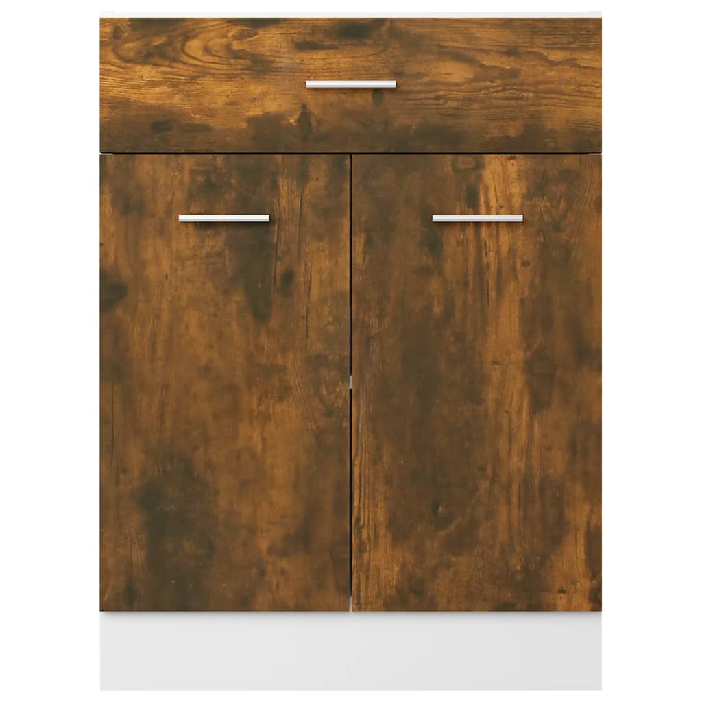 vidaXL Drawer Bottom Cabinet Smoked Oak 60x46x81.5 cm Engineered Wood