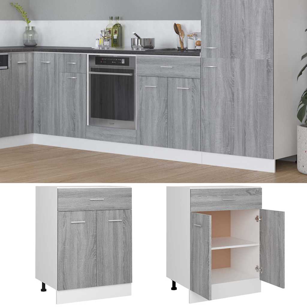 Drawer Bottom Cabinet "Lyon" Grey Sonoma 60x46x81.5 cm