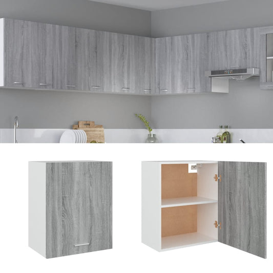 vidaXL Hanging Cabinet Grey Sonoma 50x31x60 cm Engineered Wood