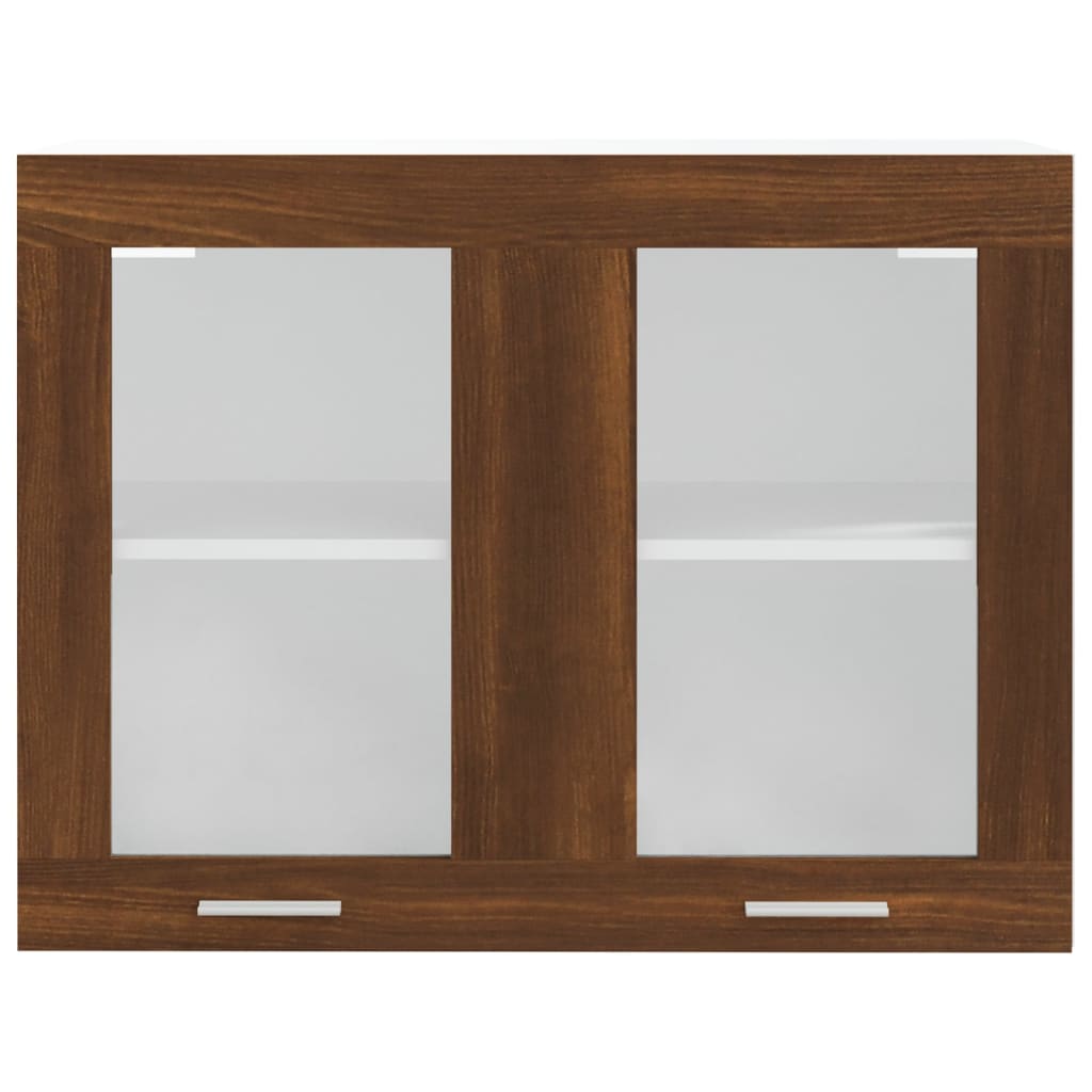 vidaXL Hanging Glass Cabinet Brown Oak 80x31x60 cm Engineered Wood