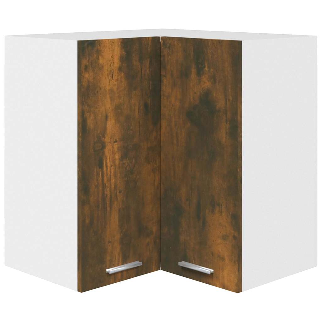Hanging Corner Cabinet "Lyon" Smoked Oak 57x57x60 cm