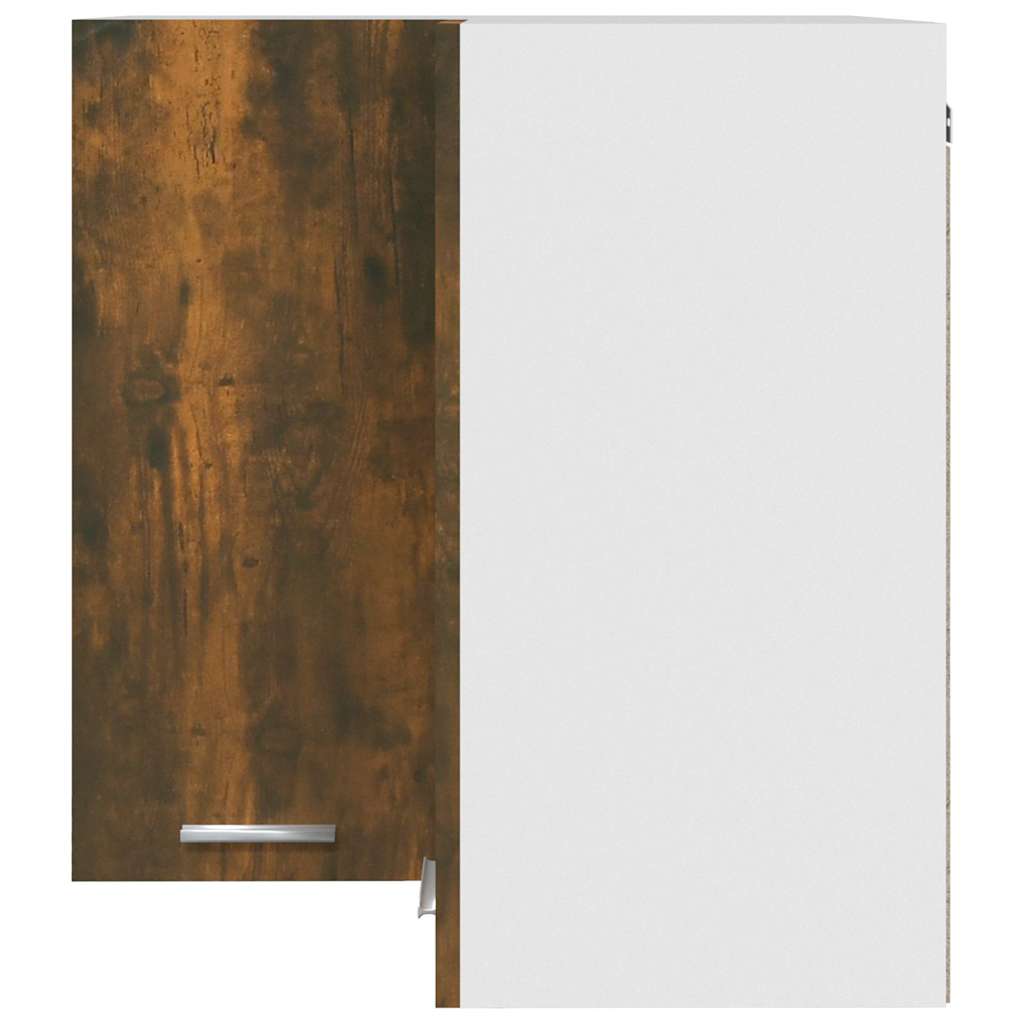 Hanging Corner Cabinet "Lyon" Smoked Oak 57x57x60 cm