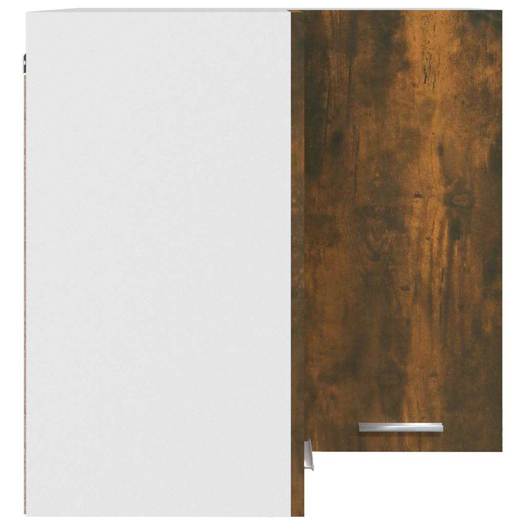 Hanging Corner Cabinet "Lyon" Smoked Oak 57x57x60 cm