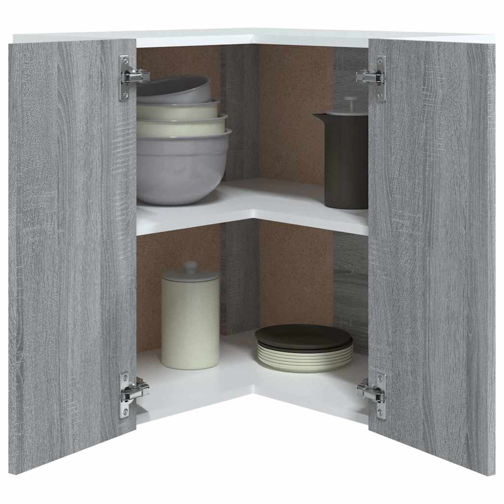 Hanging Corner Cabinet "Lyon" Grey Sonoma 57x57x60 cm