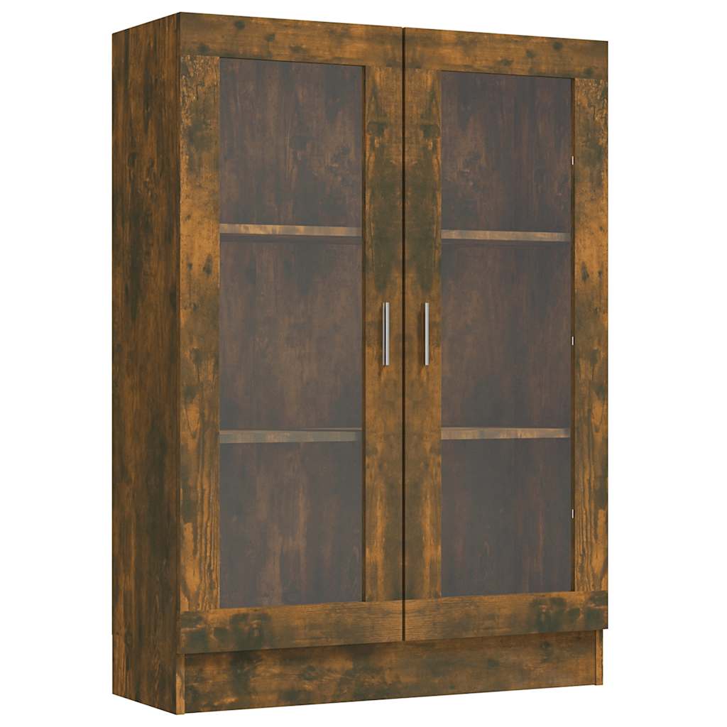 Vitrine Cabinet Smoked Oak 82,5x30,5x115 cm Engineered Wood
