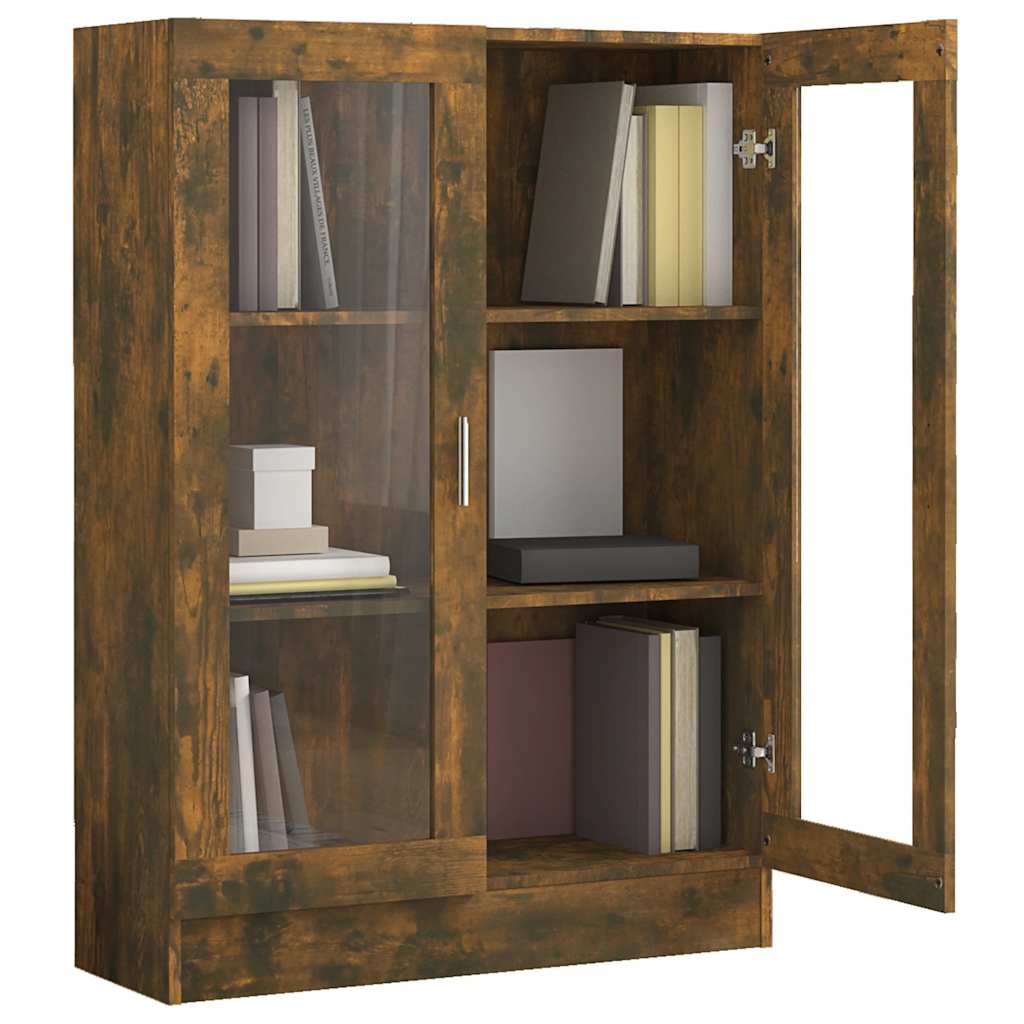 Vitrine Cabinet Smoked Oak 82,5x30,5x115 cm Engineered Wood