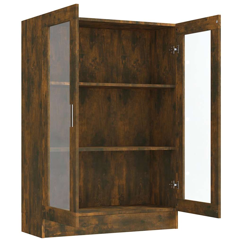 Vitrine Cabinet Smoked Oak 82,5x30,5x115 cm Engineered Wood