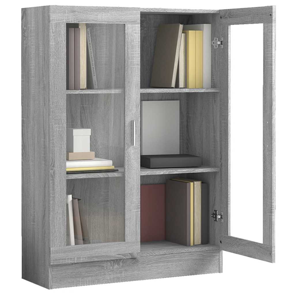 Vitrine Cabinet Grey Sonoma 82,5x30,5x115 cm Engineered Wood