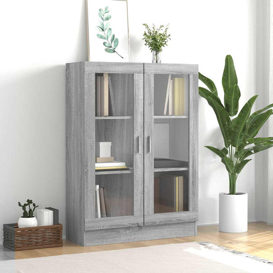 Vitrine Cabinet Grey Sonoma 82,5x30,5x115 cm Engineered Wood