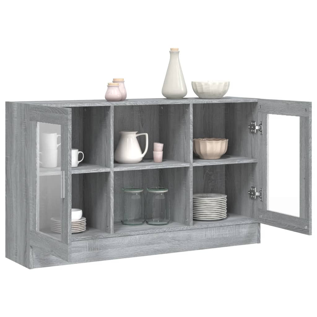 Vitrine Cabinet Grey Sonoma 120x30,5x70 cm Engineered Wood
