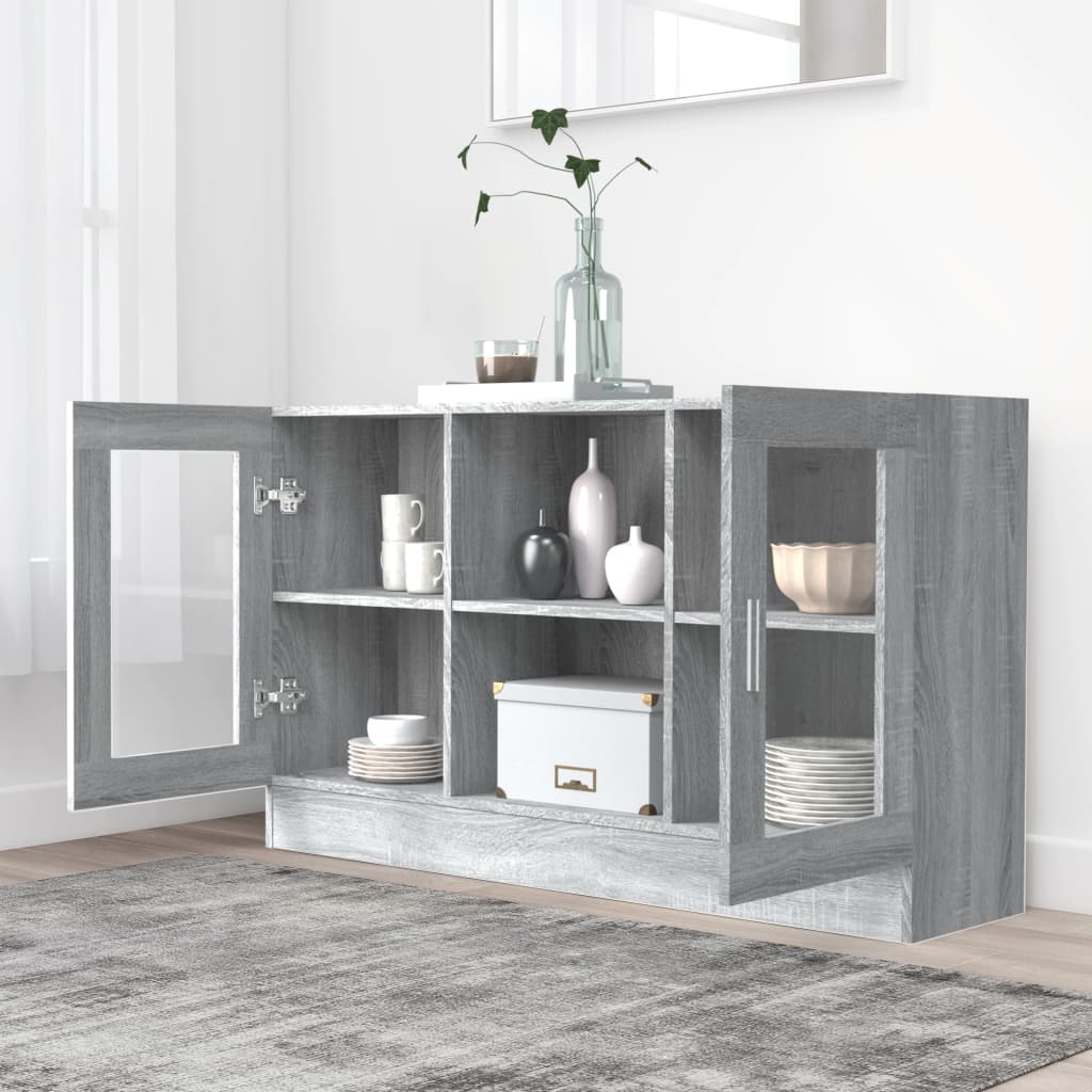 Vitrine Cabinet Grey Sonoma 120x30,5x70 cm Engineered Wood