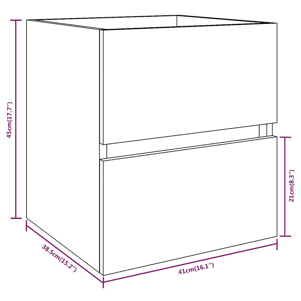 Sink Cabinet Smoked Oak 41x38,5x45 cm Engineered Wood
