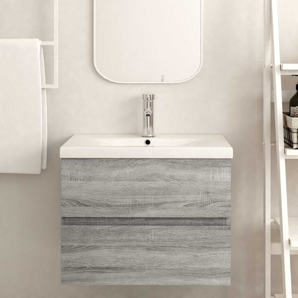 Sink Cabinet Grey Sonoma 60x38.5x45 cm Engineered Wood