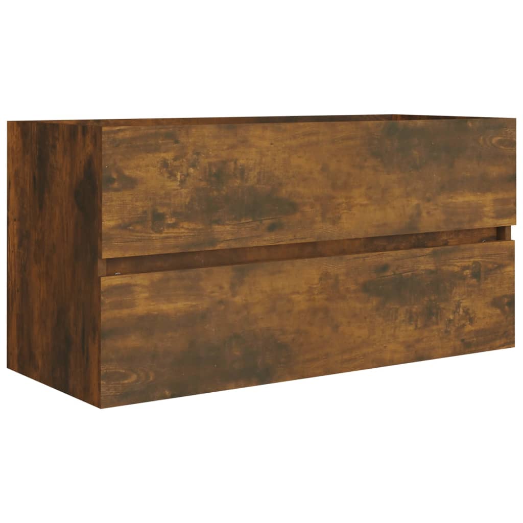 815654 vidaXL Sink Cabinet Smoked Oak 90x38,5x45 cm Engineered Wood