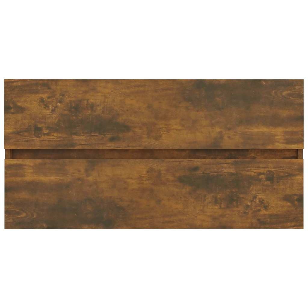 815654 vidaXL Sink Cabinet Smoked Oak 90x38,5x45 cm Engineered Wood