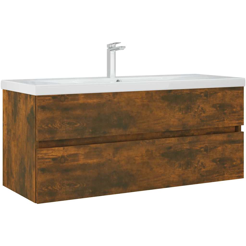 815657 vidaXL Sink Cabinet Smoked Oak 100x38,5x45 cm Engineered Wood