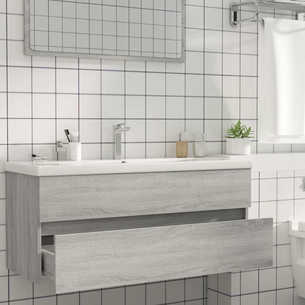 Sink Cabinet Grey Sonoma 100x38,5x45 cm Engineered Wood
