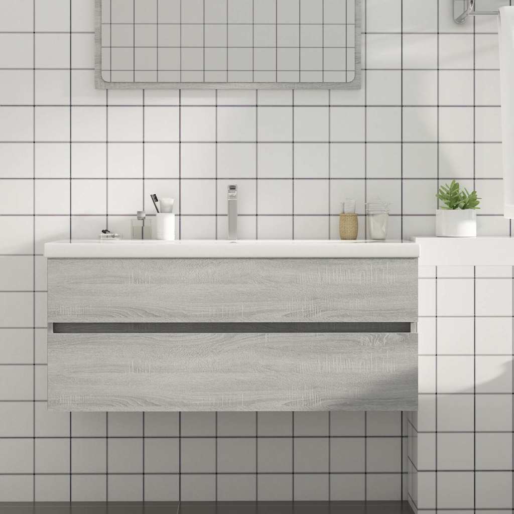 Sink Cabinet Grey Sonoma 100x38,5x45 cm Engineered Wood