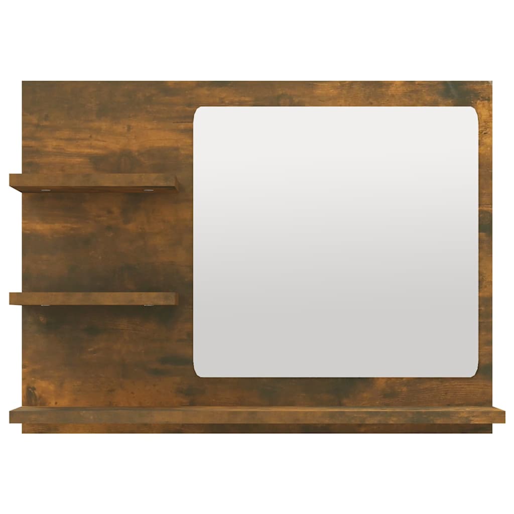 815660 vidaXL Bathroom Mirror Smoked Oak 60x10,5x45 cm Engineered Wood
