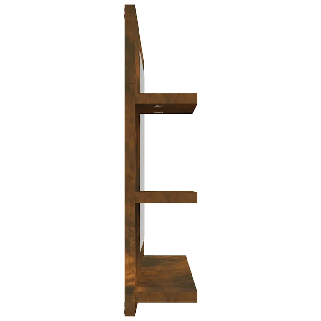 815660 vidaXL Bathroom Mirror Smoked Oak 60x10,5x45 cm Engineered Wood