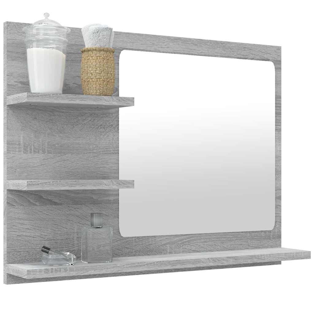 815661 vidaXL Bathroom Mirror Grey Sonoma 60x10,5x45 cm Engineered Wood