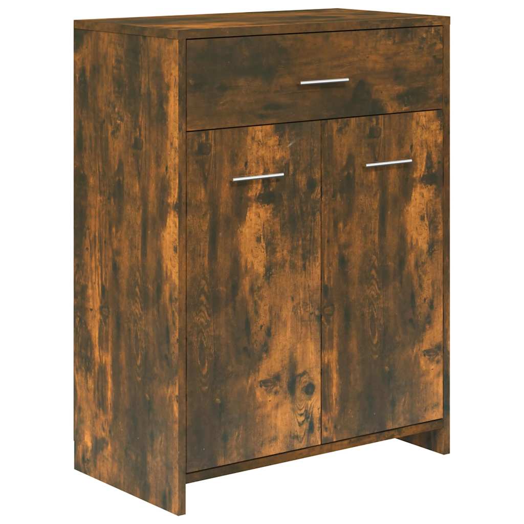 vidaXL Bathroom Cabinet Smoked Oak 60x33x80 cm Engineered Wood