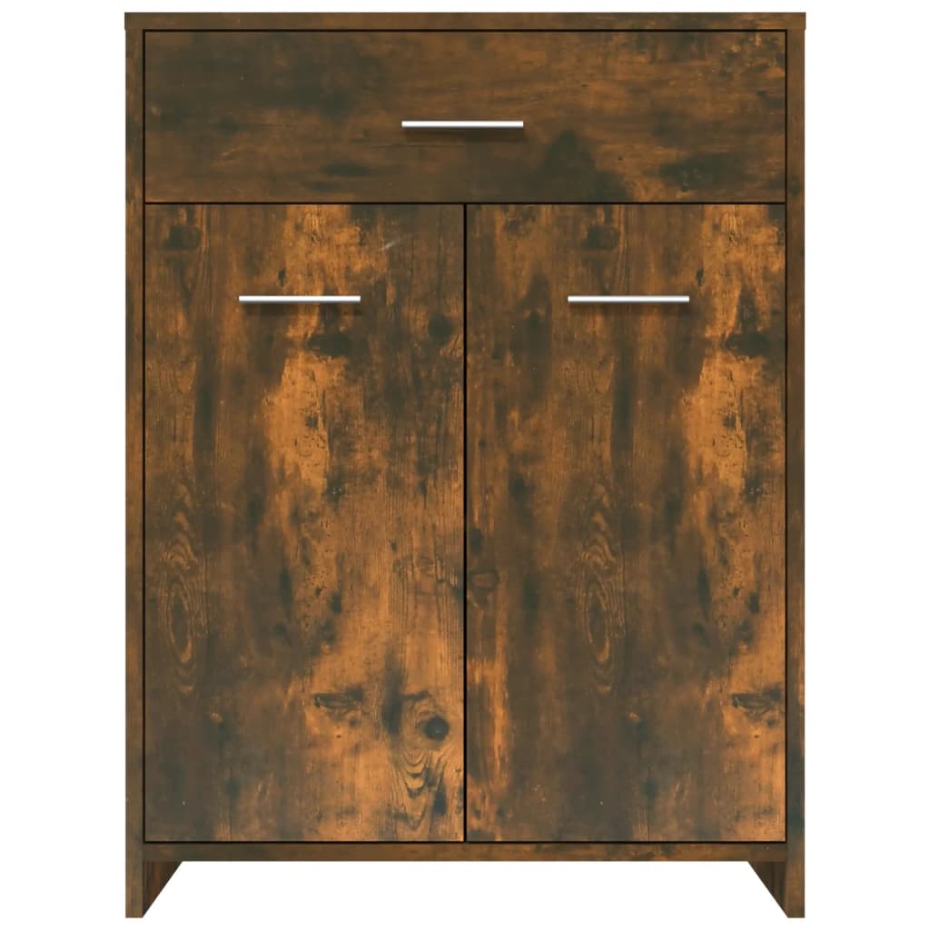 vidaXL Bathroom Cabinet Smoked Oak 60x33x80 cm Engineered Wood