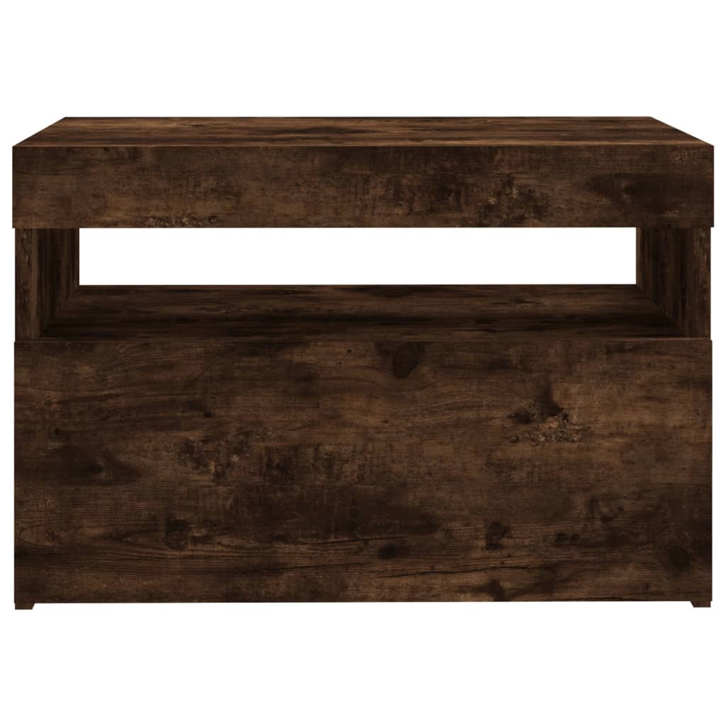 vidaXL TV Cabinet with LED Lights Smoked Oak 60x35x40 cm