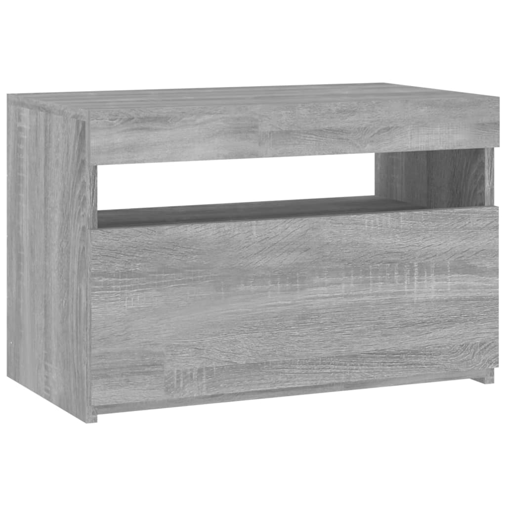 vidaXL TV Cabinet with LED Lights Grey Sonoma 60x35x40 cm