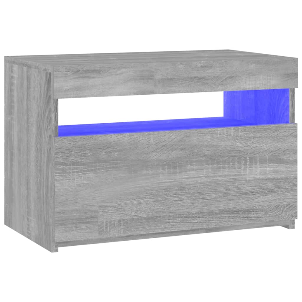 vidaXL TV Cabinet with LED Lights Grey Sonoma 60x35x40 cm