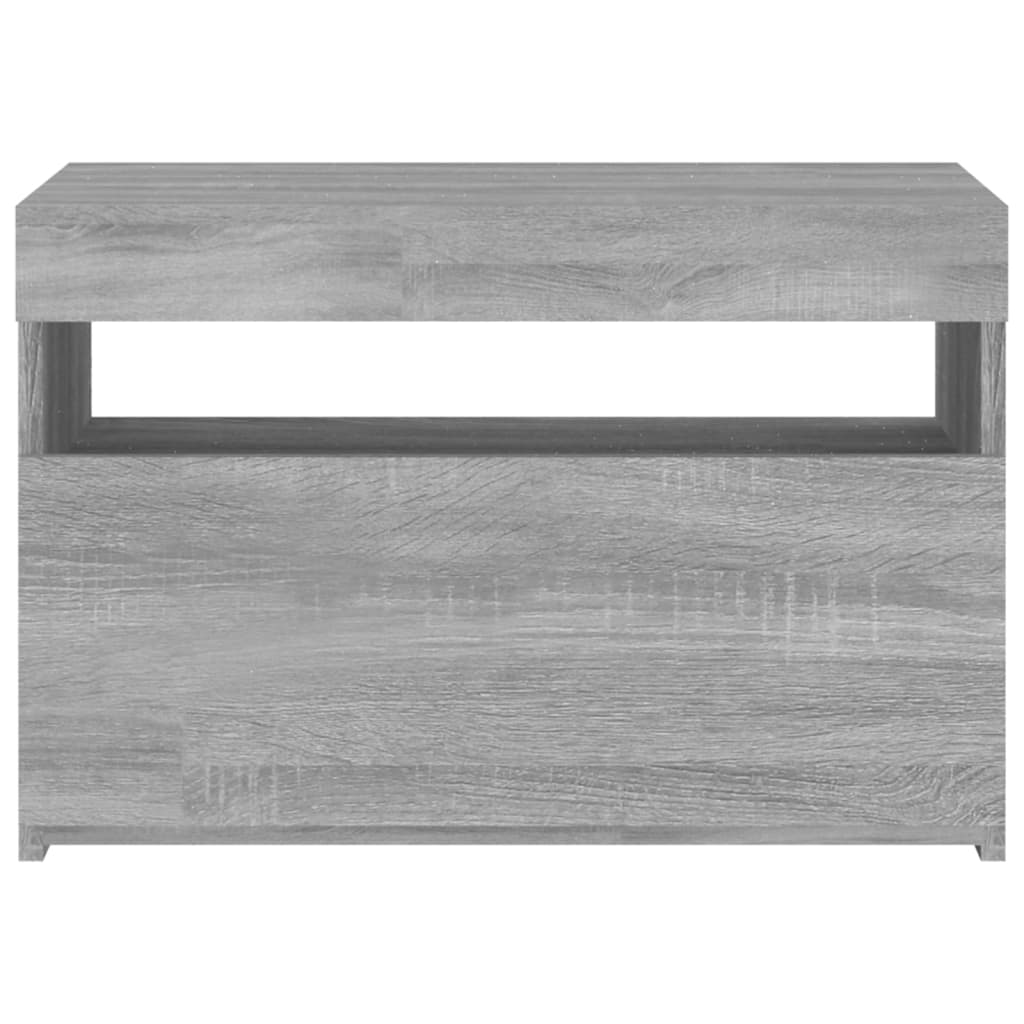 vidaXL TV Cabinet with LED Lights Grey Sonoma 60x35x40 cm