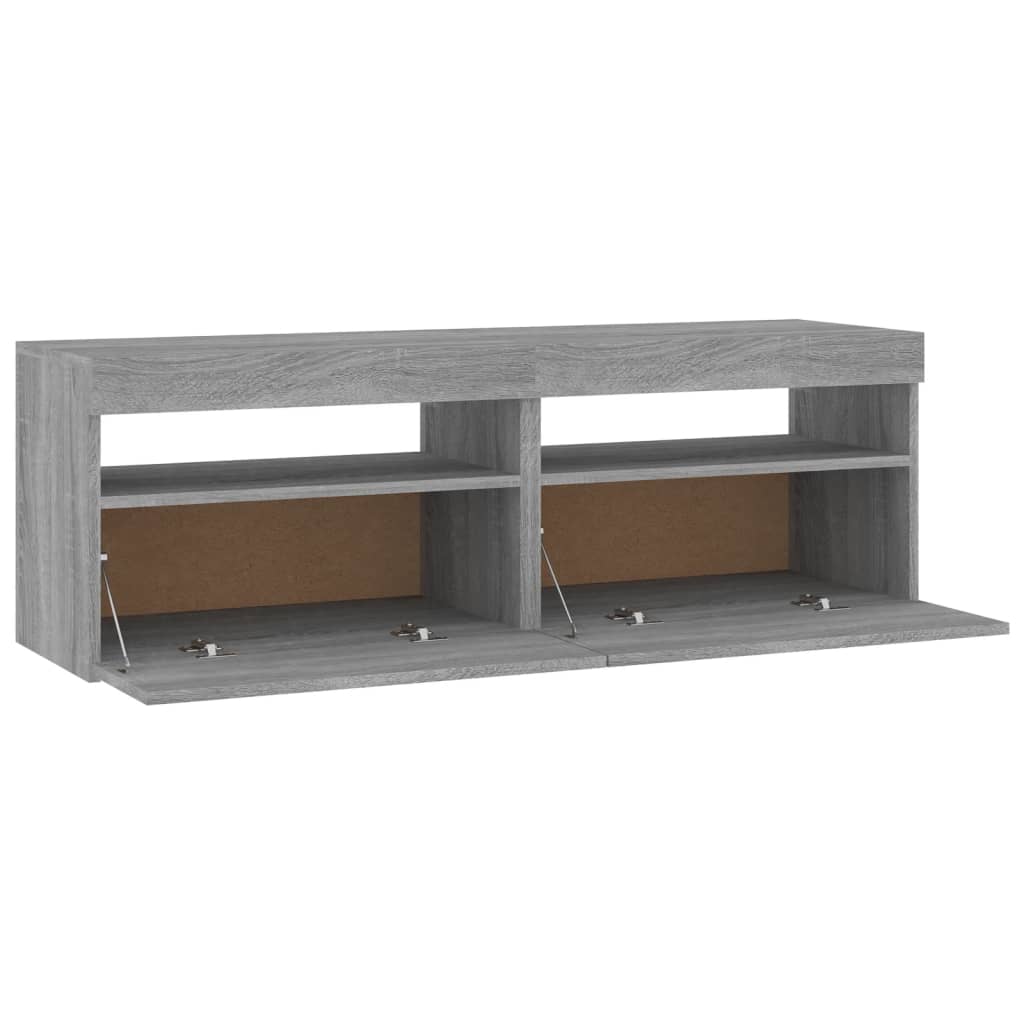 vidaXL TV Cabinets 2 pcs with LED Lights Grey Sonoma 60x35x40 cm