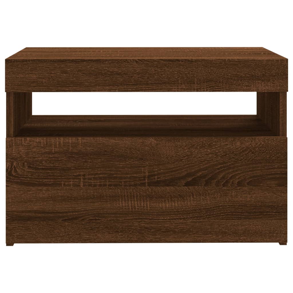 vidaXL TV Cabinet with LED Lights Brown Oak 60x35x40 cm