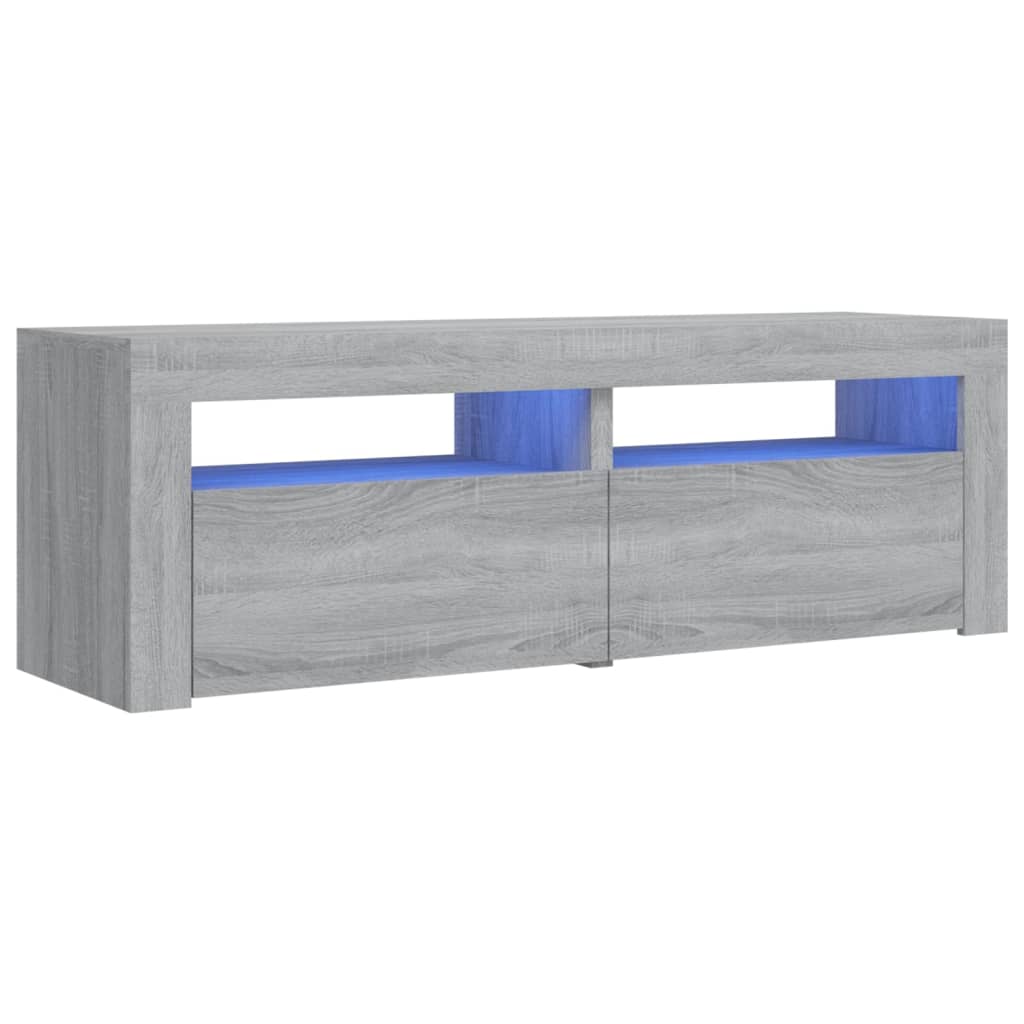 vidaXL TV Cabinet with LED Lights Grey Sonoma 120x35x40 cm