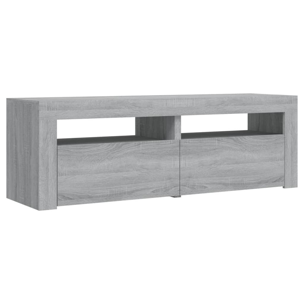 vidaXL TV Cabinet with LED Lights Grey Sonoma 120x35x40 cm