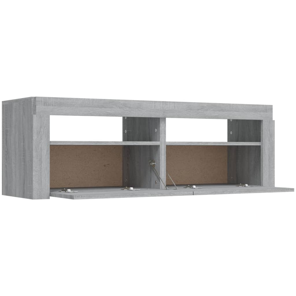 vidaXL TV Cabinet with LED Lights Grey Sonoma 120x35x40 cm