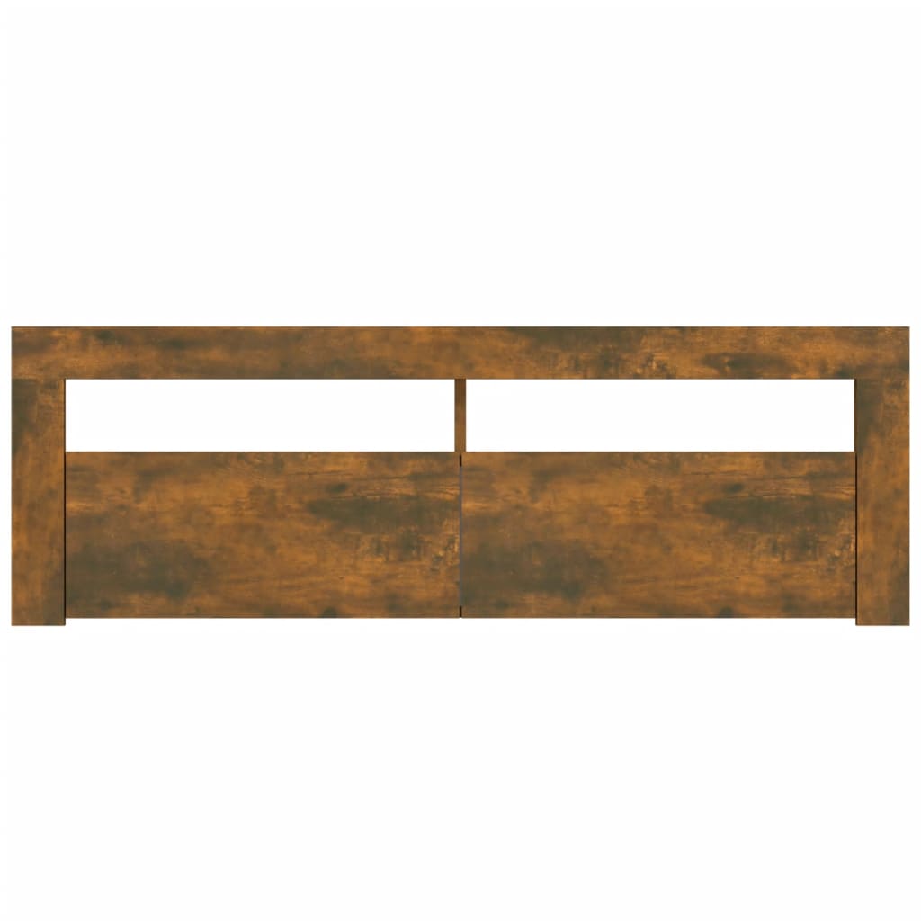 vidaXL TV Cabinet with LED Lights Smoked Oak 120x35x40 cm