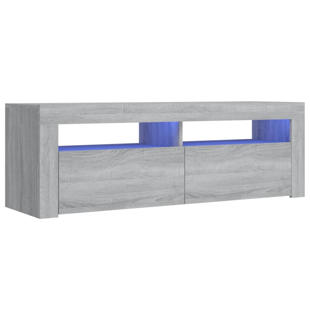 vidaXL TV Cabinet with LED Lights Grey Sonoma 120x35x40 cm